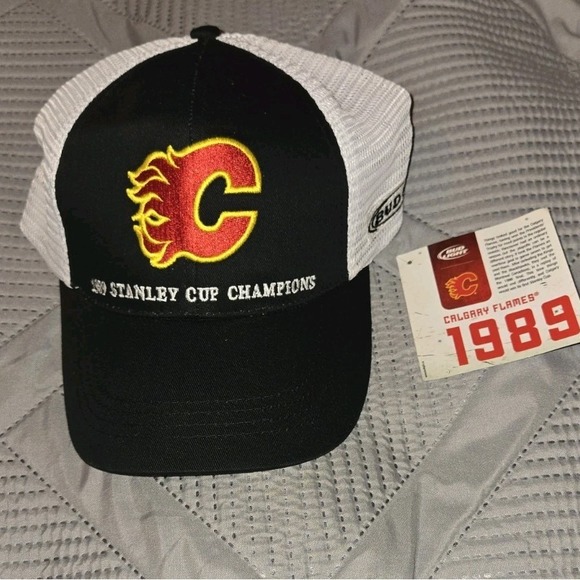 Calgary Flames 1989 Stanley Cup Champions Hat Trucker Cap NHL Bud Light Promo - Picture 2 of 6
